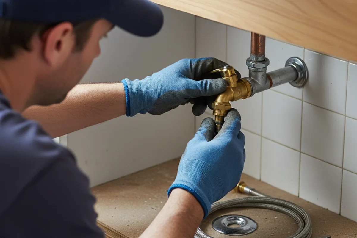 Shutoff valve and fitting work during Well Pump Repair in Lincoln